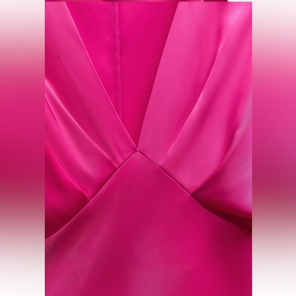 Zara NWT Satin Effect Midi Dress size L - Picture 8 of 9